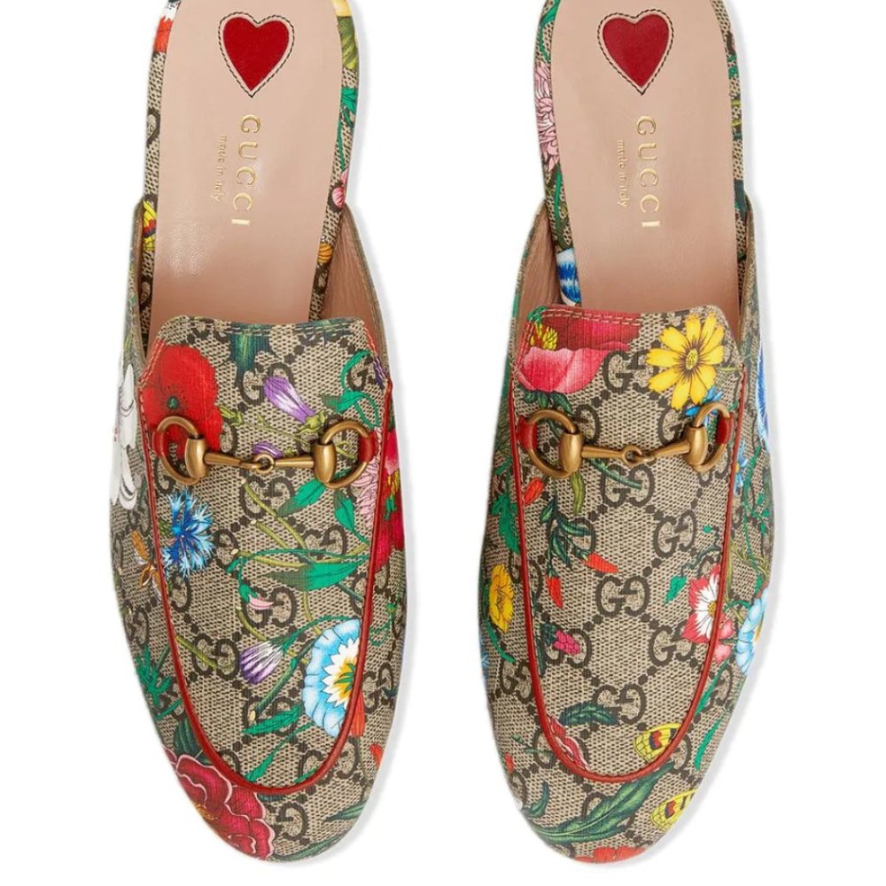 Gucci Princetown GG Flora print loafers Size: 37